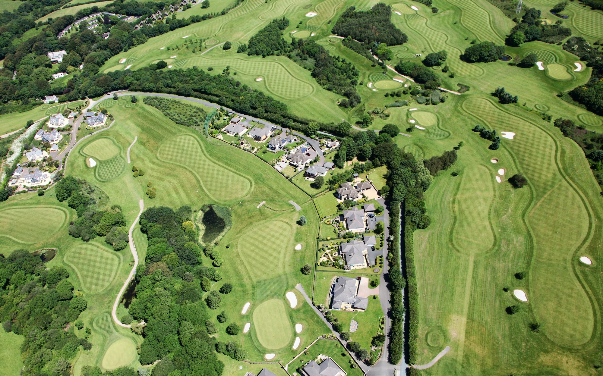 Aerial view of a golf course