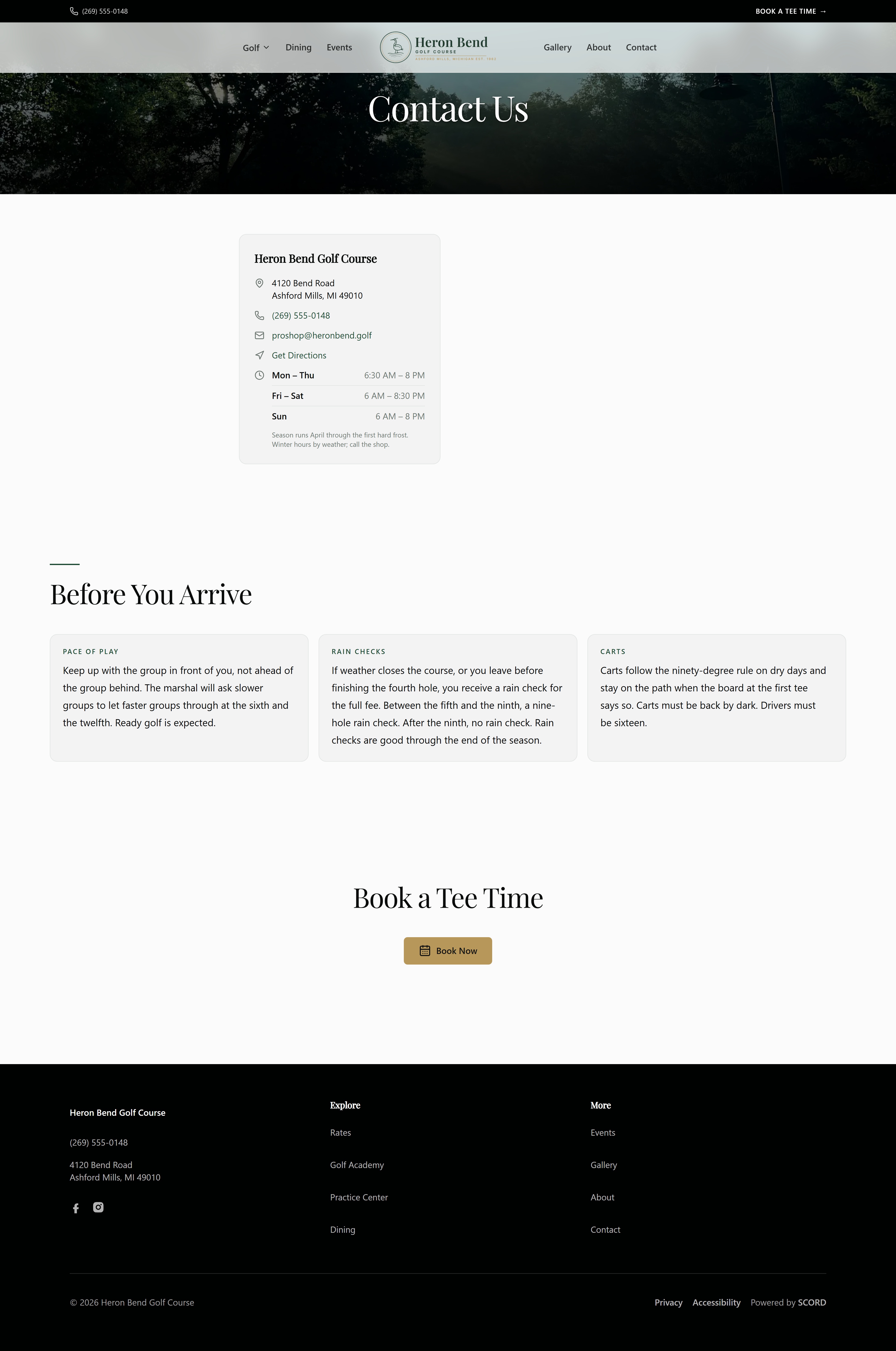 Contact page