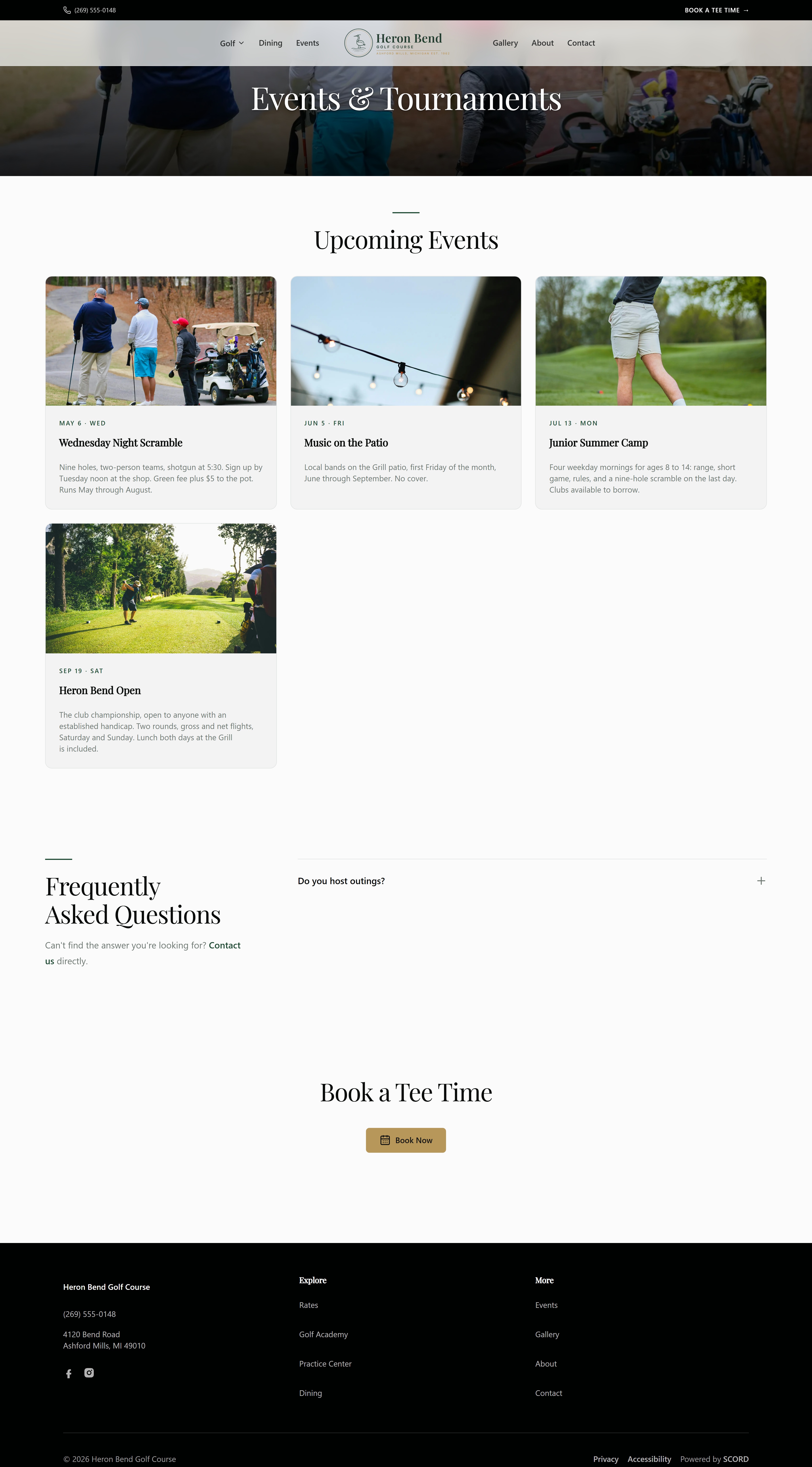 Events page