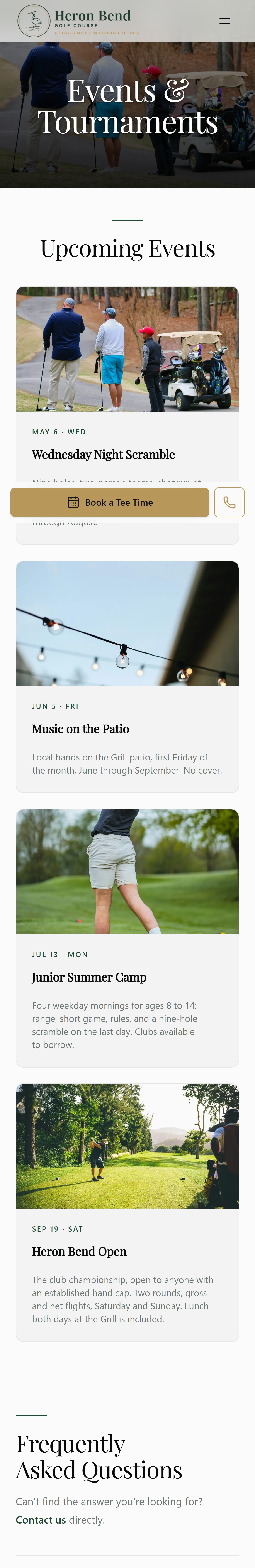 Events on a phone