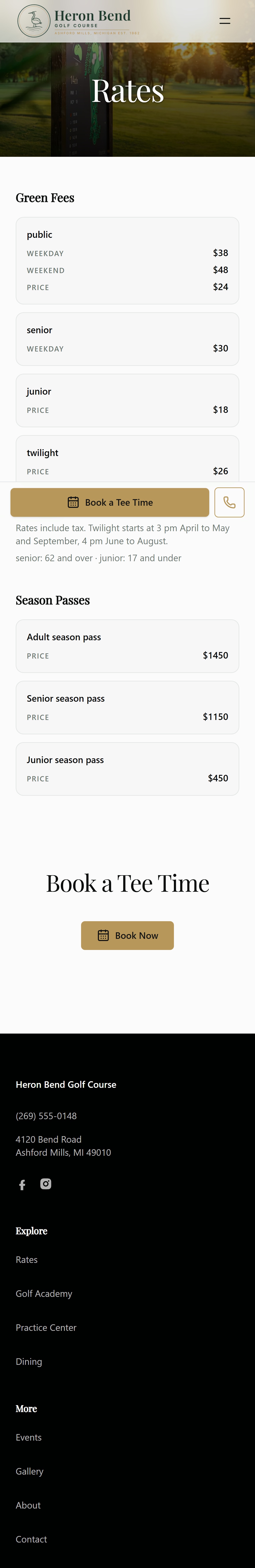 Rates on a phone